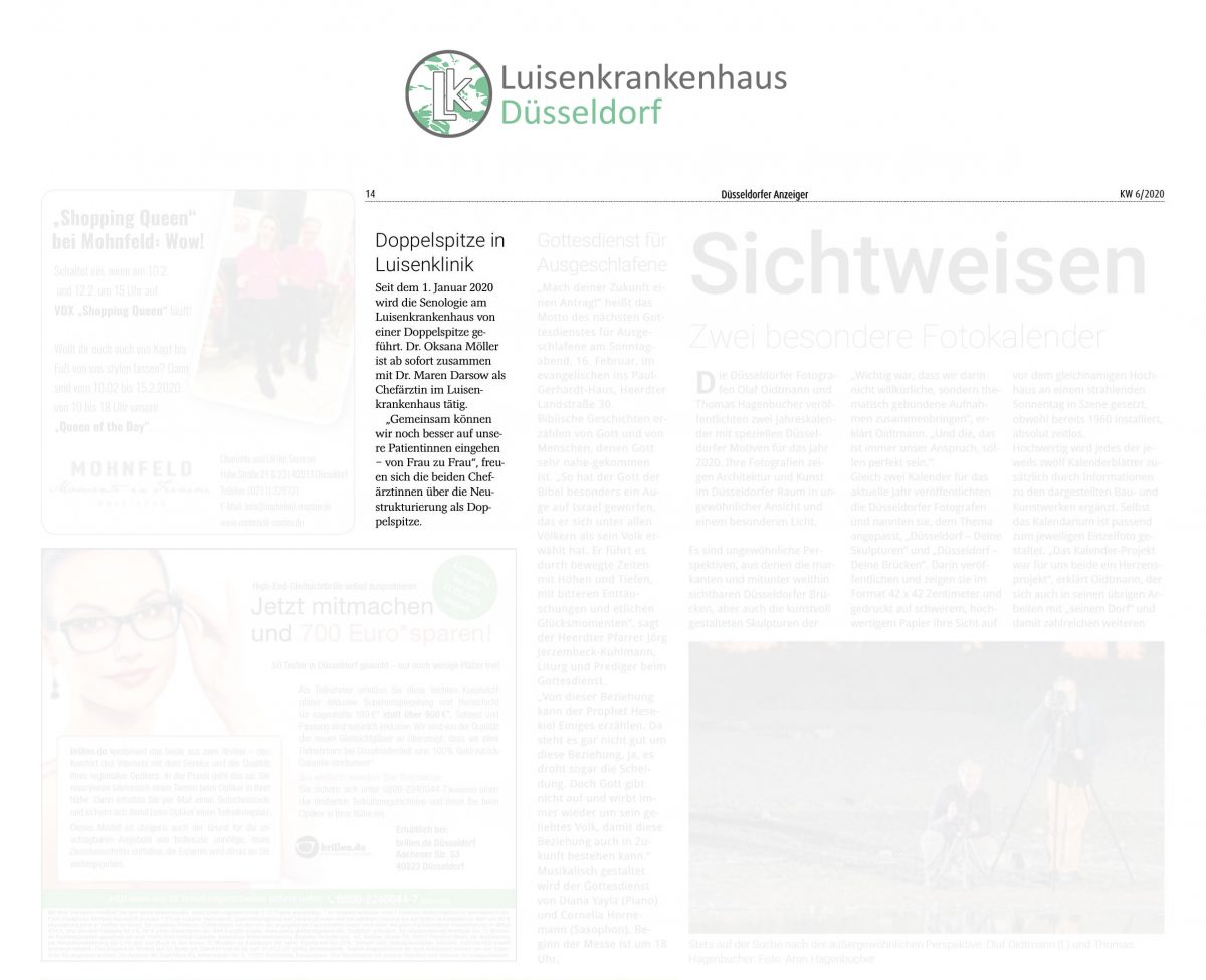 Pressemeldung über das Luisenkrankenhaus im Düsseldorfer Anzeiger